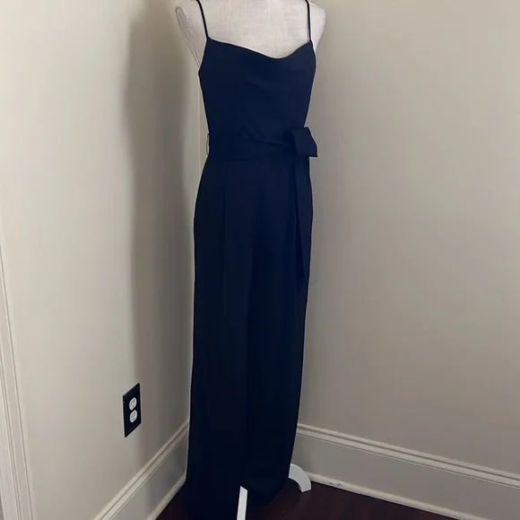 🆕 ANTONIO MELANI Black Jumpsuit with Sweetheart Neckline and Wide-Leg - Picture 4 of 17